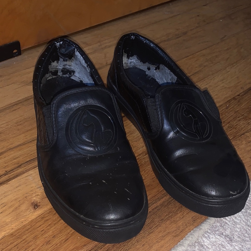 Black Slip-On Sneakers with Embossed BabyPhat motif